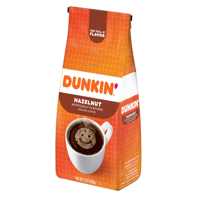 Dunkin Donuts Dunkin' Hazelnut Flavored Ground Coffee, 12 Ounce - Image 3